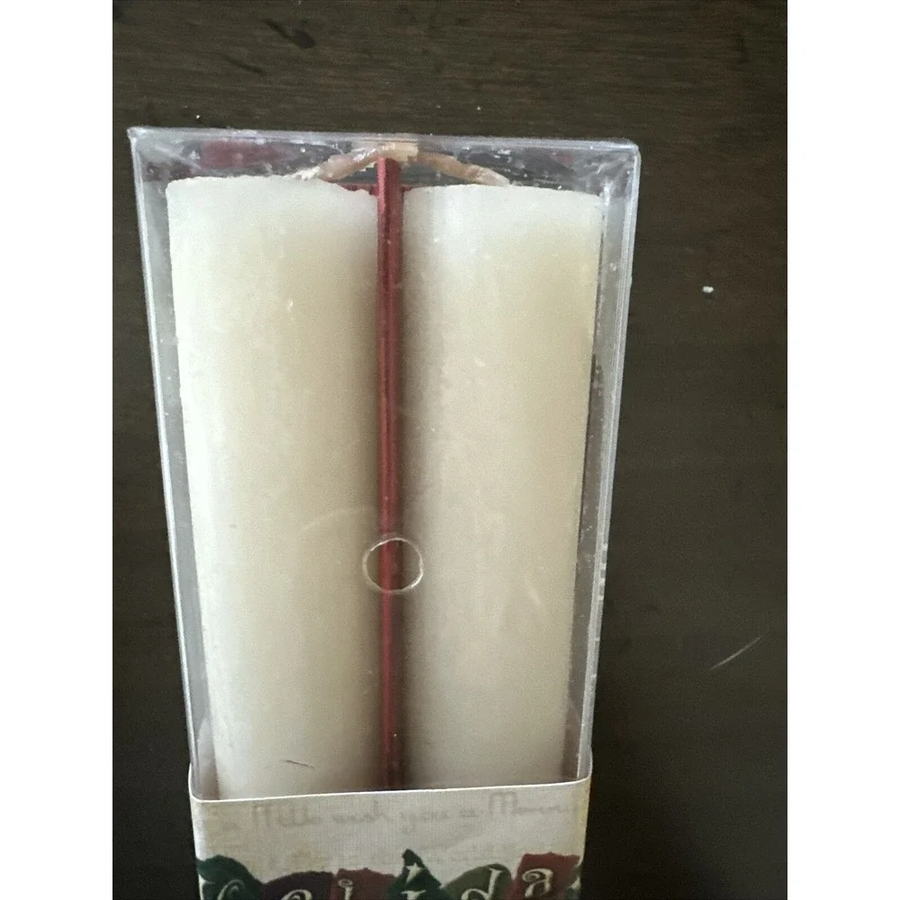 Vintage Holiday Traditions White Dinner Candles Set of‎ 2 White